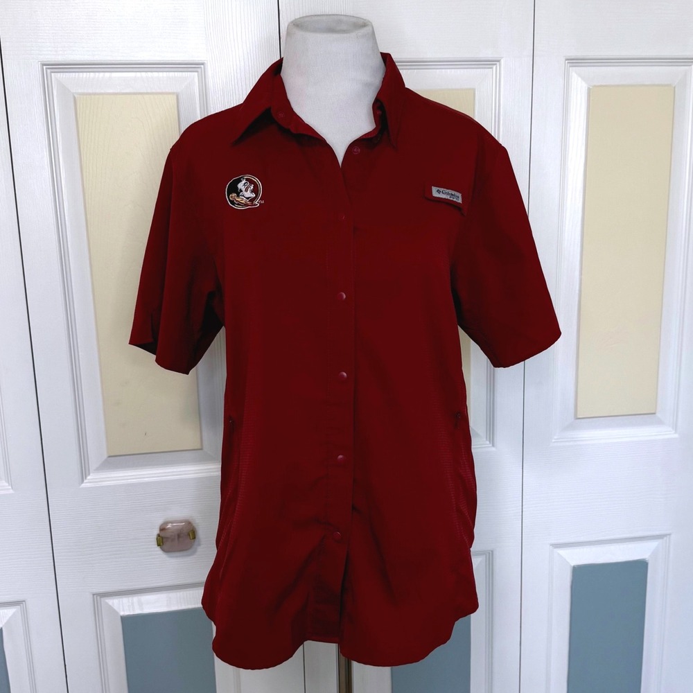 Columbia Omni Shadeā Florida State Seminoles FSU Fishing Game Shirt Medium M